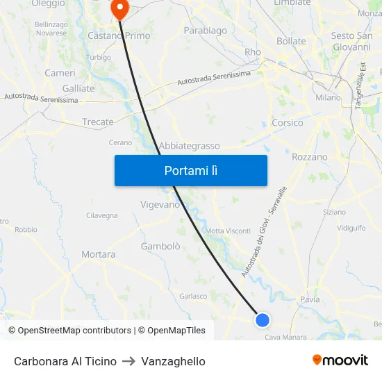 Carbonara Al Ticino to Vanzaghello map