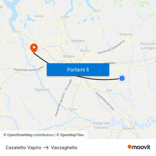 Casaletto Vaprio to Vanzaghello map