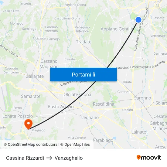 Cassina Rizzardi to Vanzaghello map
