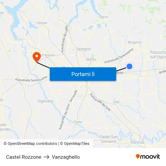 Castel Rozzone to Vanzaghello map