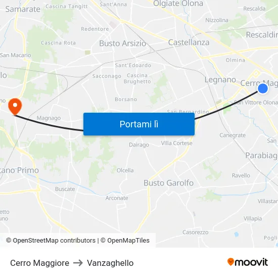 Cerro Maggiore to Vanzaghello map