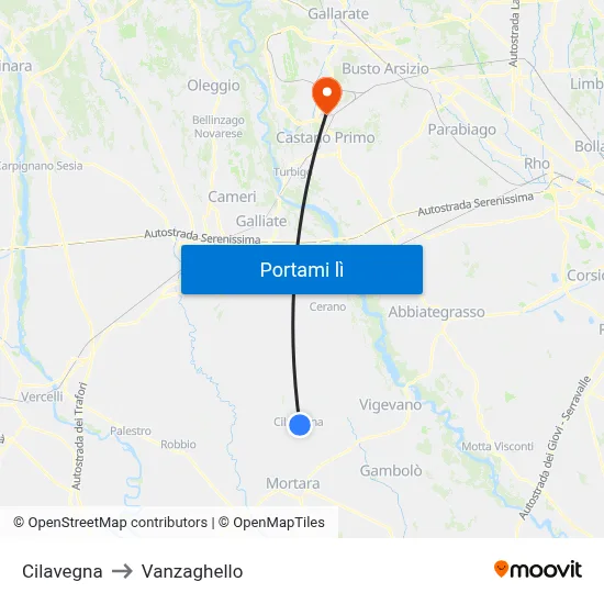 Cilavegna to Vanzaghello map