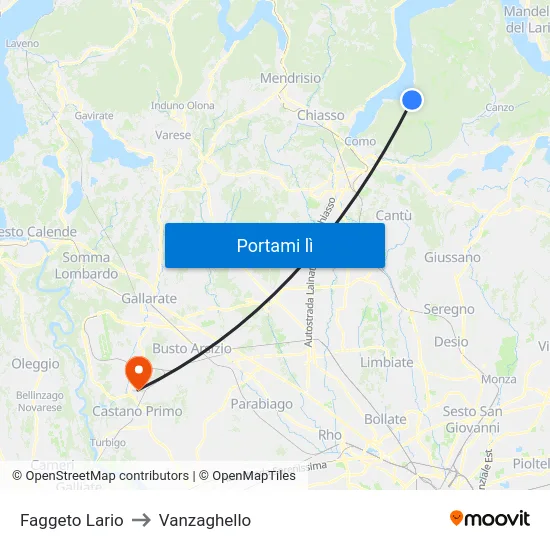 Faggeto Lario to Vanzaghello map