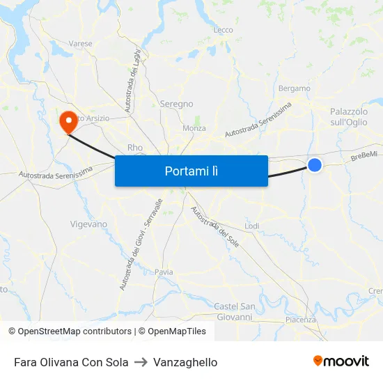 Fara Olivana Con Sola to Vanzaghello map