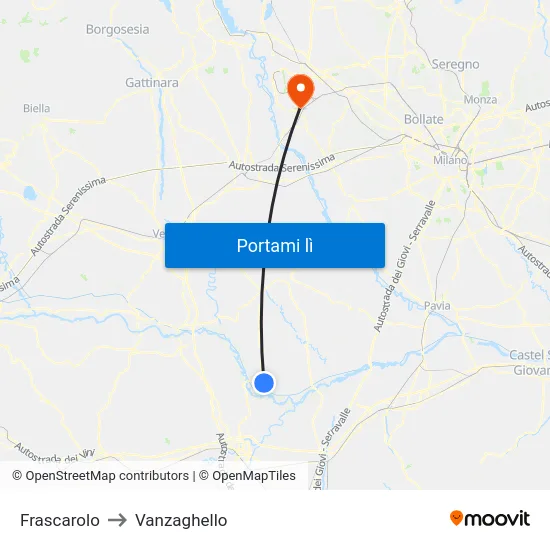 Frascarolo to Vanzaghello map