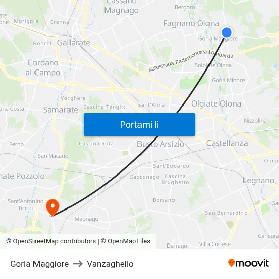 Gorla Maggiore to Vanzaghello map