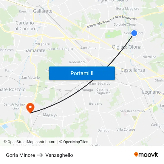 Gorla Minore to Vanzaghello map