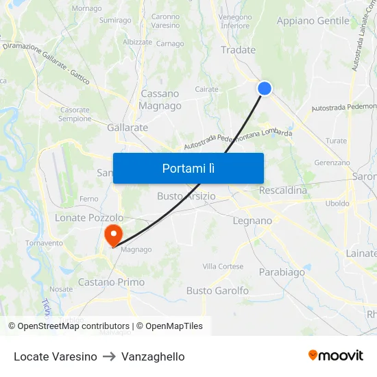 Locate Varesino to Vanzaghello map