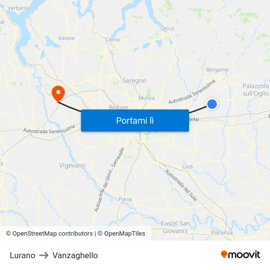 Lurano to Vanzaghello map