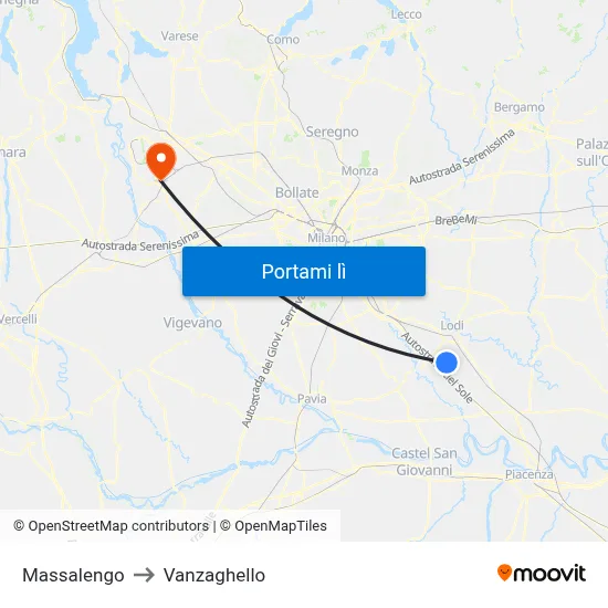 Massalengo to Vanzaghello map