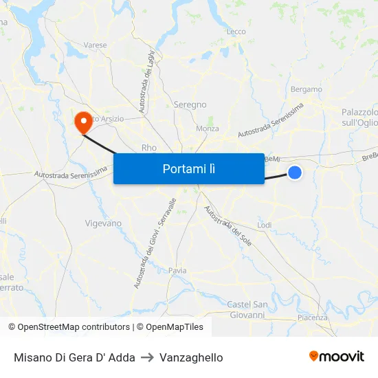 Misano Di Gera D' Adda to Vanzaghello map