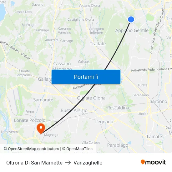 Oltrona Di San Mamette to Vanzaghello map
