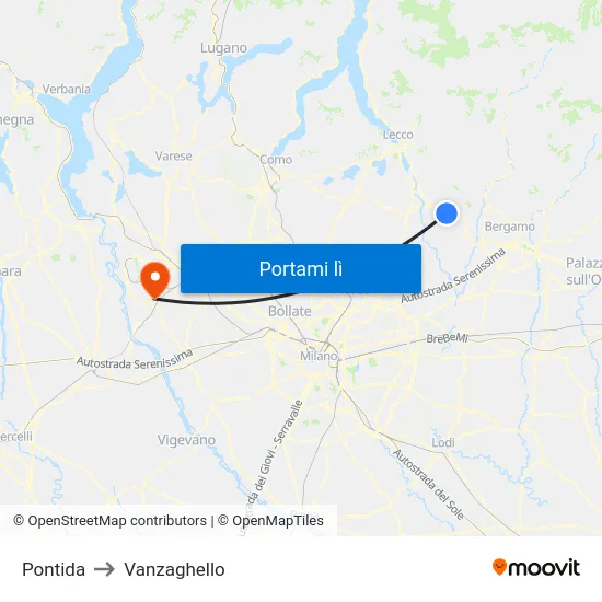 Pontida to Vanzaghello map