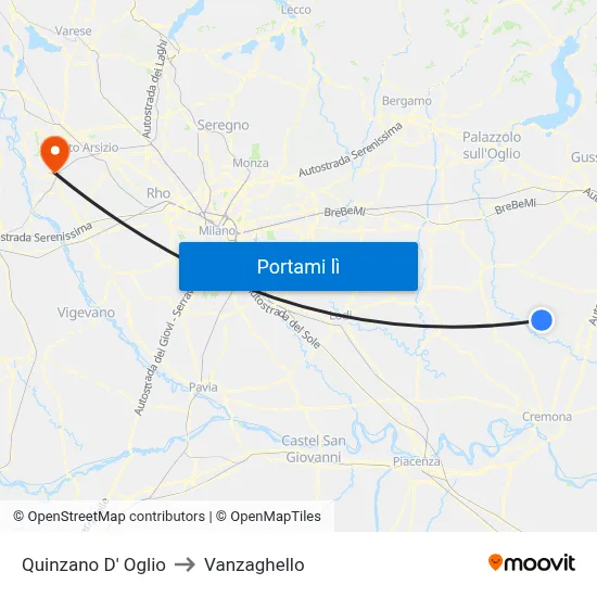 Quinzano D' Oglio to Vanzaghello map