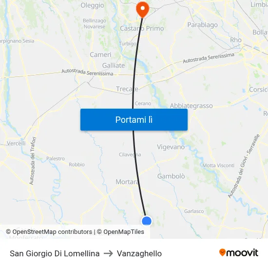 San Giorgio Di Lomellina to Vanzaghello map