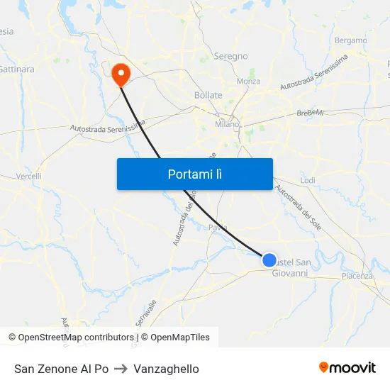 San Zenone Al Po to Vanzaghello map