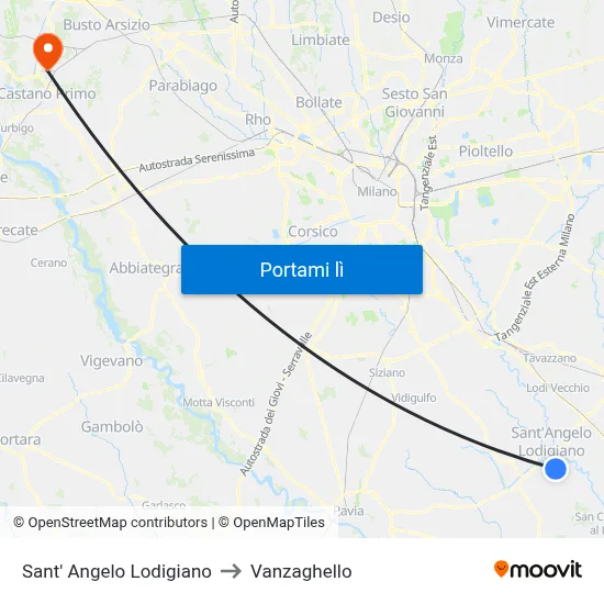 Sant' Angelo Lodigiano to Vanzaghello map