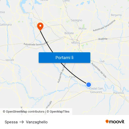 Spessa to Vanzaghello map