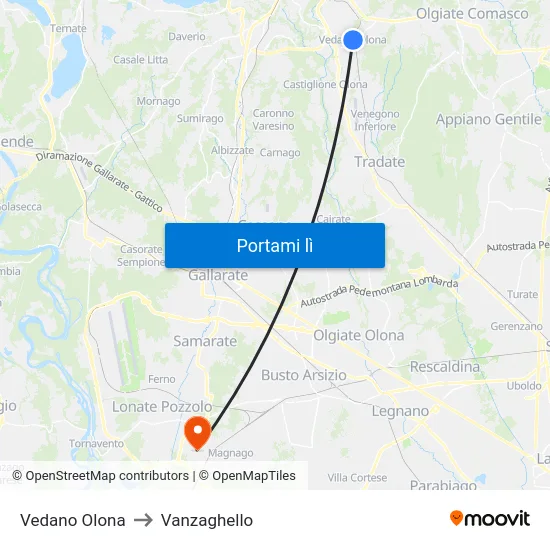 Vedano Olona to Vanzaghello map