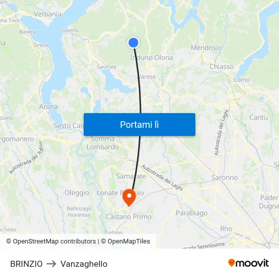 BRINZIO to Vanzaghello map