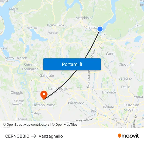 CERNOBBIO to Vanzaghello map