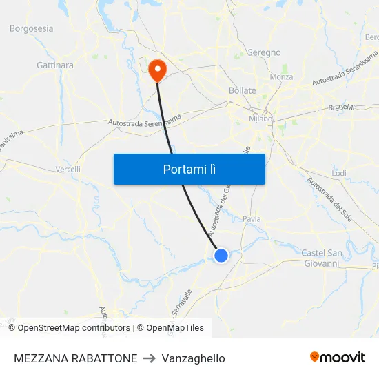 MEZZANA RABATTONE to Vanzaghello map