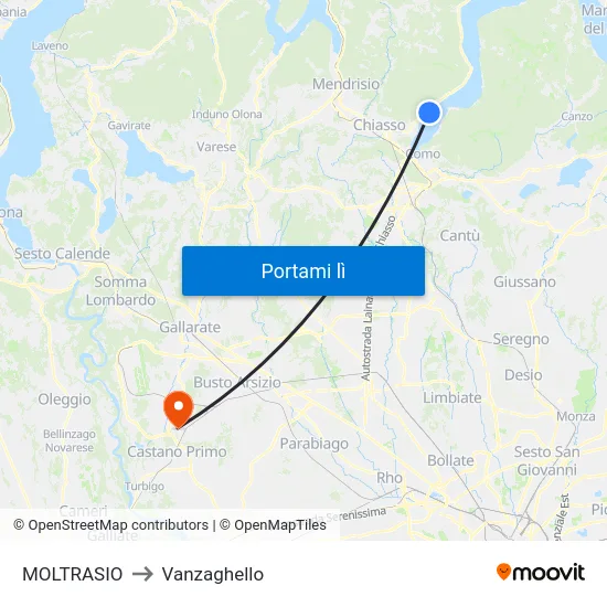 MOLTRASIO to Vanzaghello map