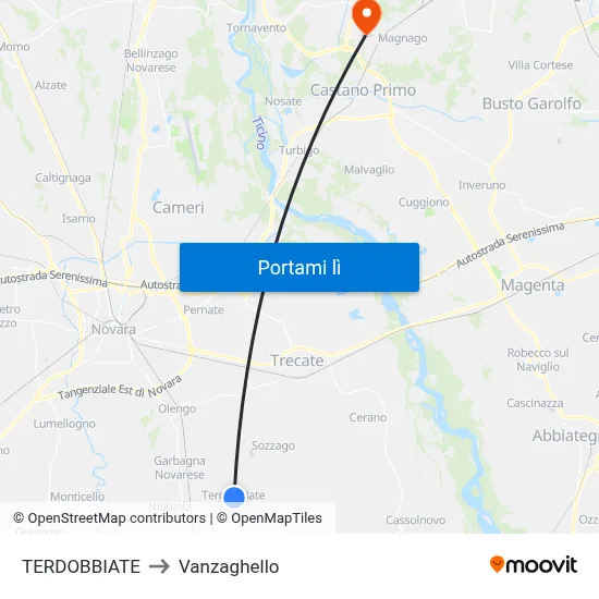 TERDOBBIATE to Vanzaghello map