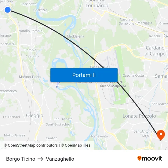 Borgo Ticino to Vanzaghello map