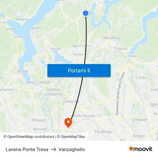 Lavena Ponte Tresa to Vanzaghello map