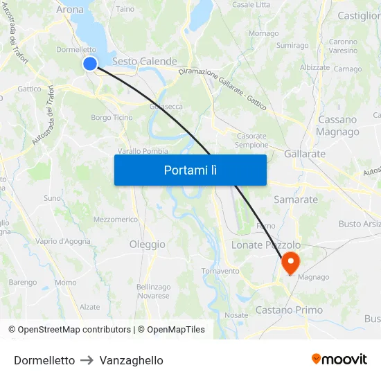 Dormelletto to Vanzaghello map