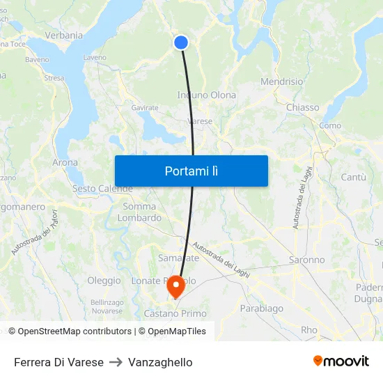 Ferrera Di Varese to Vanzaghello map