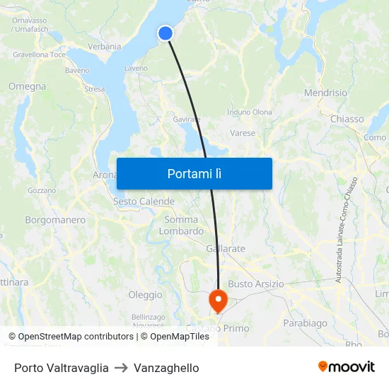 Porto Valtravaglia to Vanzaghello map