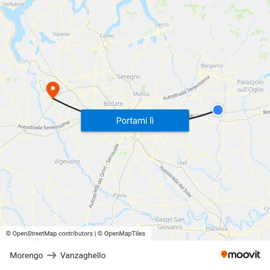 Morengo to Vanzaghello map