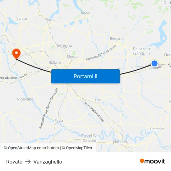 Rovato to Vanzaghello map