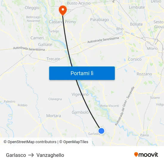 Garlasco to Vanzaghello map