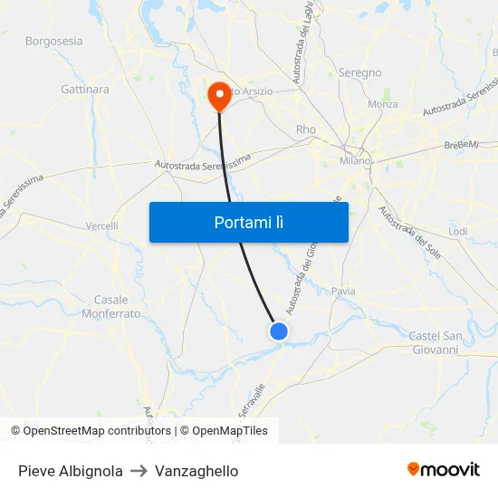 Pieve Albignola to Vanzaghello map