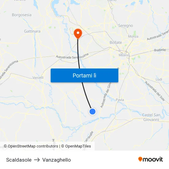 Scaldasole to Vanzaghello map