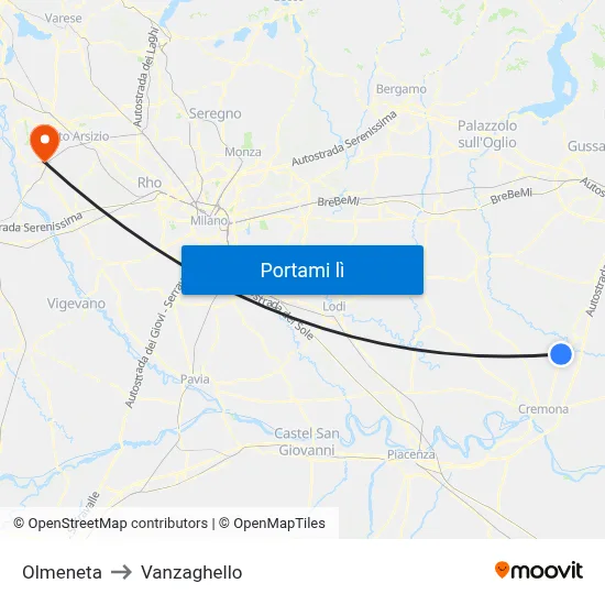 Olmeneta to Vanzaghello map