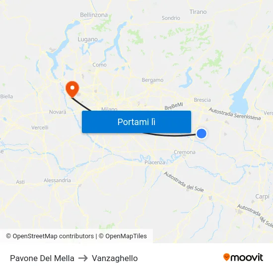 Pavone Del Mella to Vanzaghello map