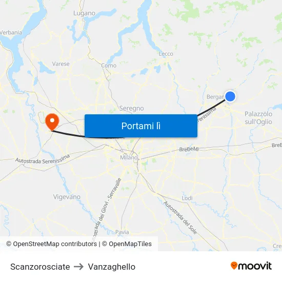 Scanzorosciate to Vanzaghello map
