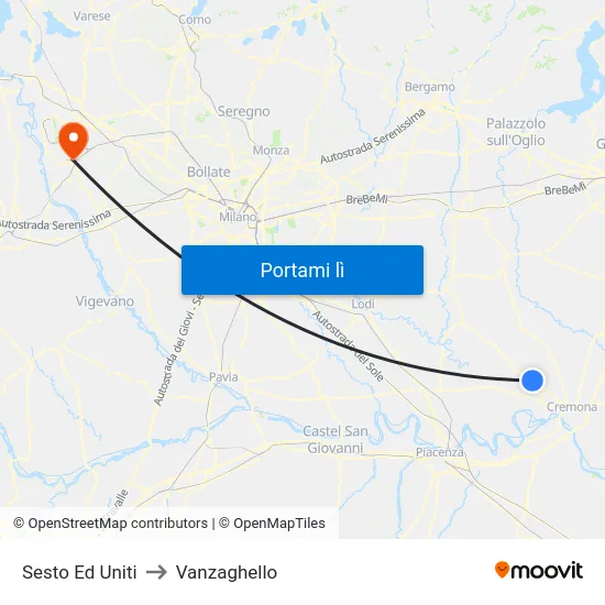 Sesto Ed Uniti to Vanzaghello map