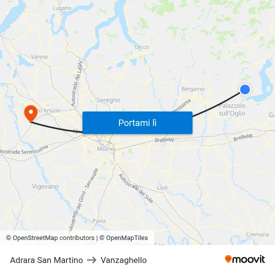 Adrara San Martino to Vanzaghello map
