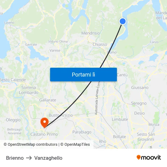 Brienno to Vanzaghello map