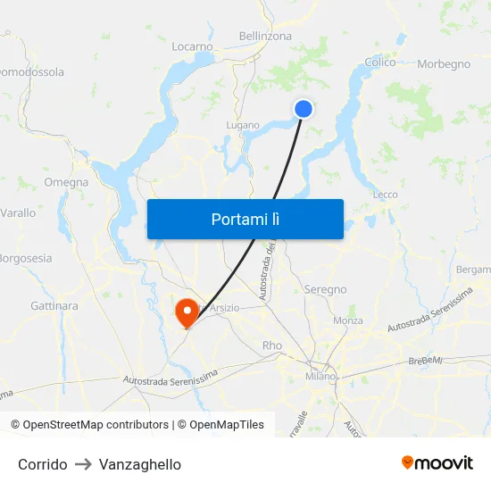 Corrido to Vanzaghello map