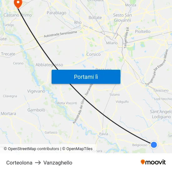 Corteolona to Vanzaghello map