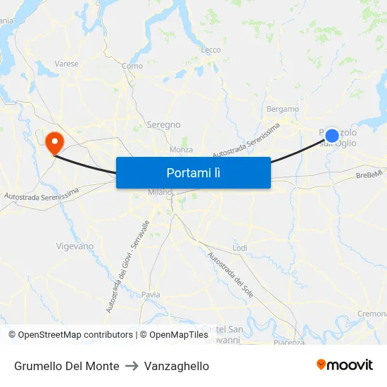 Grumello Del Monte to Vanzaghello map