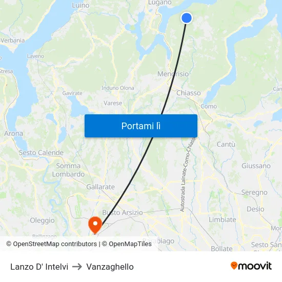 Lanzo D' Intelvi to Vanzaghello map