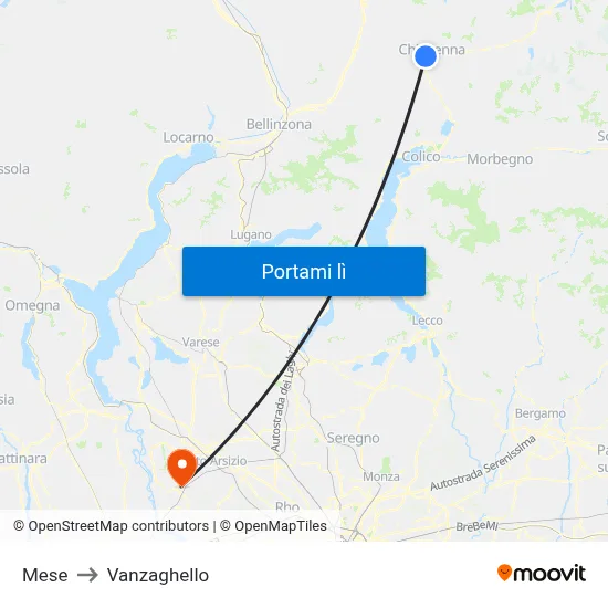 Mese to Vanzaghello map