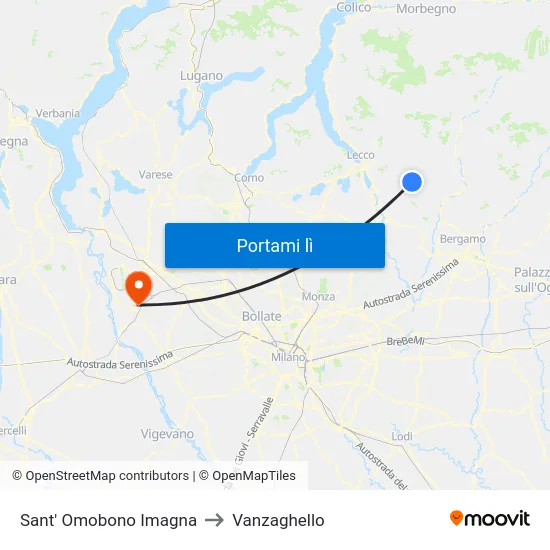 Sant' Omobono Imagna to Vanzaghello map